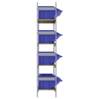 Wide Span Shelving with Jumbo Plastic Bins, Steel, Boltless, 800 lbs. Capacity, 66" W x 72" H x 18" D Chandler Sales