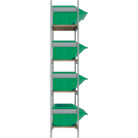Wide Span Shelving with Jumbo Plastic Bins, Steel, Boltless, 800 lbs. Capacity, 66" W x 72" H x 18" D Chandler Sales