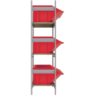 Wide Span Shelving with Jumbo Plastic Bins, Steel, Boltless, 800 lbs. Capacity, 66" W x 60" H x 18" D Chandler Sales