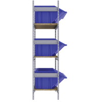 Wide Span Shelving with Jumbo Plastic Bins, Steel, Boltless, 800 lbs. Capacity, 66" W x 60" H x 18" D Chandler Sales