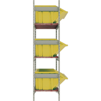 Wide Span Shelving with Jumbo Plastic Bins, Steel, Boltless, 800 lbs. Capacity, 66" W x 60" H x 18" D Chandler Sales