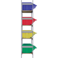 Wide Span Shelving with Jumbo Plastic Bins, Steel, Boltless, 800 lbs. Capacity, 66" W x 72" H x 18" D Chandler Sales