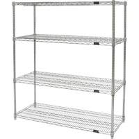 Heavy-Duty Chromate Wire Shelving, 4 Tiers, 36" W x 54" H x 24" D Chandler Sales
