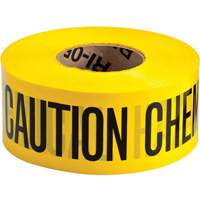 Barricade Tape, English, 3" W x 200' L, 3 mils, Black on Yellow Chandler Sales