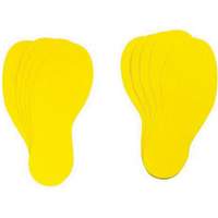 &eacute;tiquettes pour marquage des planchers, Empreinte de pas, 12" lo x 3,75" la, Jaune, Vinyle Chandler Sales