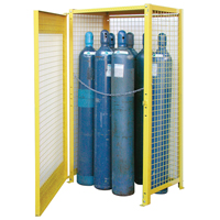 Gas Cylinder Cabinets, 10 Cylinder Capacity, 44" W x 30" D x 74" H, Yellow Chandler Sales
