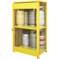 Gas Cylinder Cabinets, 12 Cylinder Capacity, 44" W x 30" D x 74" H, Yellow Chandler Sales