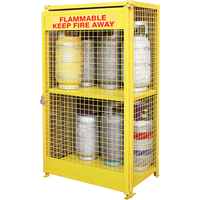 Gas Cylinder Cabinets, 12 Cylinder Capacity, 44" W x 30" D x 74" H, Yellow Chandler Sales
