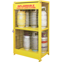 Gas Cylinder Cabinets, 12 Cylinder Capacity, 44" W x 30" D x 74" H, Yellow Chandler Sales