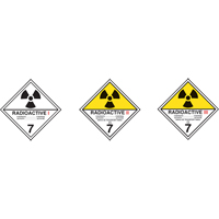 TDG Shipping Labels, Class 7, Radioactive I, Paper Chandler Sales
