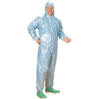 0.5 Mil CRFR Hooded Coveralls, Medium, Blue, FR Treated Fabric Chandler Sales