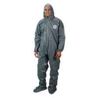 2.0 Mil CRFR Hooded Coveralls, Small, Grey, FR Treated Fabric Chandler Sales
