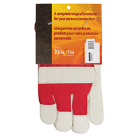 Gants d'ajusteur rouge & blanc doubl&eacute;s pour l'hiver de premi&egrave;re qualit&eacute;, Grand, Paume en Cuir fleur de vache, Doublure en Boa Chandler Sales