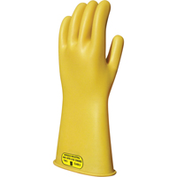 Yellow Natural Rubber Insulating Gloves, ASTM Class 2, Size 8, 16" L Chandler Sales