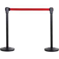 Poteau r&eacute;cepteur pour barri&egrave;res sur pieds pour le contr&ocirc;le des foules, Hauteur de 35", Noir Chandler Sales