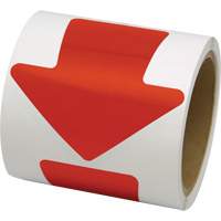 D&eacute;calcomanie en couleur pour le marquage des planchers, Fl&egrave;che, 4" lo x 4" la, Rouge, Vinyle Chandler Sales