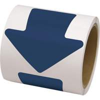 D&eacute;calcomanie en couleur pour le marquage des planchers, Fl&egrave;che, 4" lo x 4" la, Bleu, Vinyle Chandler Sales