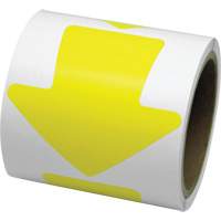 D&eacute;calcomanie en couleur pour le marquage des planchers, Fl&egrave;che, 4" lo x 4" la, Jaune, Vinyle Chandler Sales