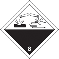 TDG Shipping Labels, Class 8, Corrosives, Paper Chandler Sales