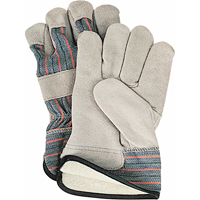 Gants d'ajusteur doubl&eacute;s pour l'hiver, Grand, Paume en Cuir de vache refendu, Doublure en Molleton de coton Chandler Sales