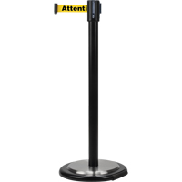 Free-Standing Crowd Control Barrier, Steel, 35" H, Yellow Tape, 7' Tape Length Chandler Sales