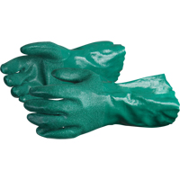 Chemstop Gloves with Crushed Ceramic-Powder Grip Finish, Size Medium/8, 12" L, Nitrile, Cotton Jersey Inner Lining, 40-mil Chandler Sales