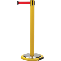 Free-Standing Crowd Control Barrier, Steel, 35" H, Red Tape, 12' Tape Length Chandler Sales