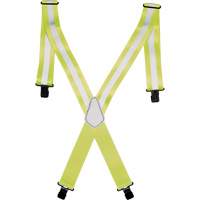 Hi-Viz 2" Work Suspenders, High Visibility Lime-Yellow, Silver Reflective Colour, One Size Chandler Sales