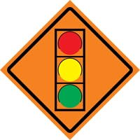 Stop Light Roll-Up Traffic Sign, 29-1/2" x 29-1/2", Vinyl, Pictogram Chandler Sales