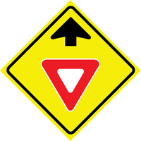 "Yield Ahead" Roll-Up Traffic Sign, 36" x 36", Vinyl, Pictogram Chandler Sales