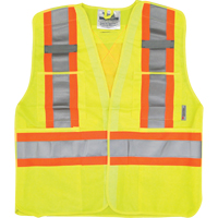 Traffic Safety Vest, High Visibility Lime-Yellow, Medium/Small, Polyester Chandler Sales