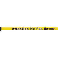 Tape Cassette for Build-Your-Own Crowd Control Barriers, Attention ne pas entrer, 7', Yellow Tape Chandler Sales