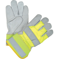 Premium Quality High Visibility Fitters Gloves, Large, Split Cowhide Palm, Cotton Inner Lining Chandler Sales