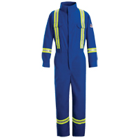 Flame-Resistant Premium Coveralls with Reflective Trim, Size 38, Royal Blue, 5.1 cal/cm² Chandler Sales