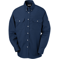 Flame-Resistant Cool Touch&reg; 2 Button Front Deluxe Shirts, Small, Navy Blue Chandler Sales