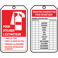 &eacute;tiquettes de s&eacute;curit&eacute; d'inspection et de contr&ocirc;le de l'&eacute;tat de l'&eacute;quipement, Papier cartonn&eacute;, 3-1/8" la x 5-7/8" h, Français Chandler Sales