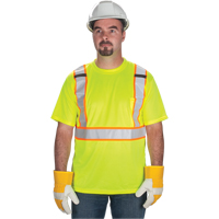 CSA Compliant T-Shirt, Polyester, Medium, High Visibility Lime-Yellow Chandler Sales