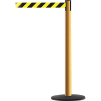Advance TensaBarrier&reg; Barrier Post, Steel, 36" H, Black/Yellow Tape, 7.5' Tape Length Chandler Sales