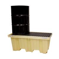 Nestable 2-Drum Poly-Spillpallet Without Drain, 66 US gal. Spill Capacity, 51" x 26" x 21" Chandler Sales