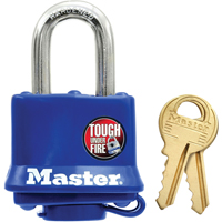 Cadenas r&eacute;sistant aux intemp&eacute;ries, Bleu, Cl&eacute;s diff&eacute;rentes, Acier lamin&eacute;, Largeur de 1-9/16" Chandler Sales