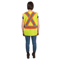 CSA Compliant High Visibility Surveyor Vest, High Visibility Lime-Yellow, Medium, Polyester Chandler Sales