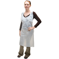 Polyethylene Aprons, Polyethylene, White, 35" W x 46" L Chandler Sales