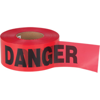 "Danger" Barricade Tape, Bilingual, 3" W x 1000' L, 1.5 mils, Black on Red Chandler Sales