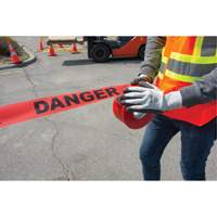 "Danger" Barricade Tape, Bilingual, 3" W x 1000' L, 1.5 mils, Black on Red Chandler Sales