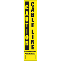 Flexible Marker Stake Decals - Caution Cable Line Chandler Sales