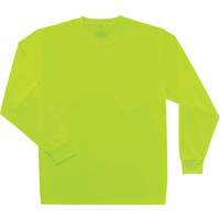 GloWear 8091 Non-Certified Long Sleeve T-Shirt, Polyester, Small, High Visibility Lime-Yellow Chandler Sales