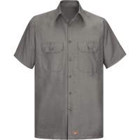 Chemise &agrave; manches courtes en tissu ind&eacute;chirable, Hommes, 3T-Grand, Gris Chandler Sales