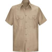 Chemise &agrave; manches courtes en tissu ind&eacute;chirable, Hommes, 3T-Grand, Khaki Chandler Sales