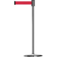 Slimline TensaBarrier&reg; Barrier Post, Steel, 38" H, Red Tape, 7.5' Tape Length Chandler Sales