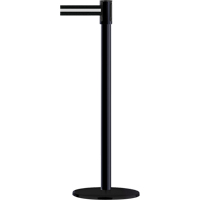 Slimline TensaBarrier&reg; Barrier Post, Steel, 38" H, Black/White Tape, 7.5' Tape Length Chandler Sales